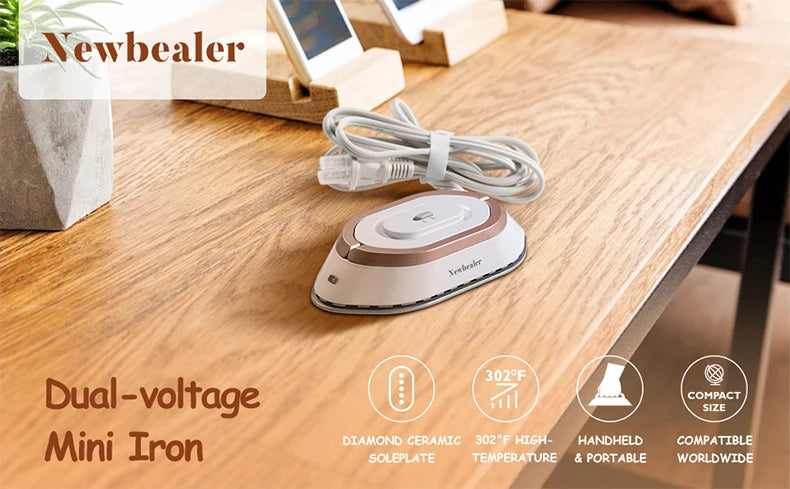 Portable Mini Electric Dry Iron – Lightweight & Dual Voltage for Travel!