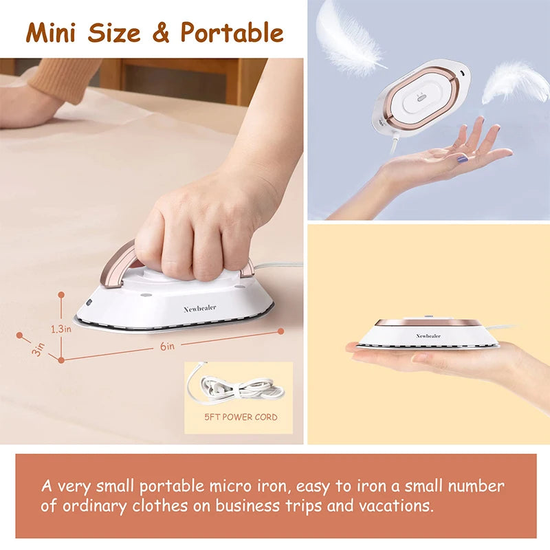 Portable Mini Electric Dry Iron – Lightweight & Dual Voltage for Travel!