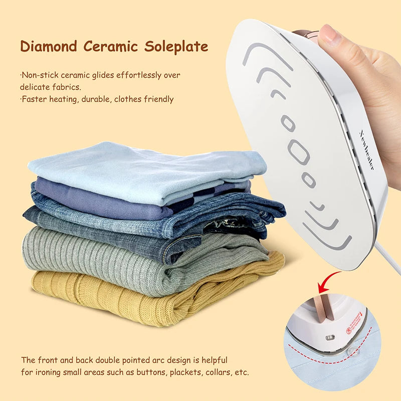 Portable Mini Electric Dry Iron – Lightweight & Dual Voltage for Travel!